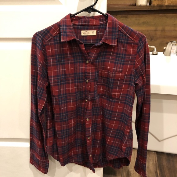 Hollister Tops - Red Plaid shirt